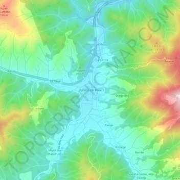 Mappa topografica Palazzo del Pero, altitudine, rilievo