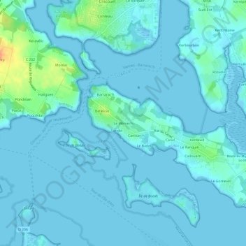 Mappa topografica Le Méniech, altitudine, rilievo