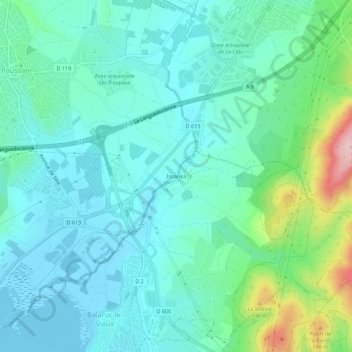 Mappa topografica Issanka, altitudine, rilievo