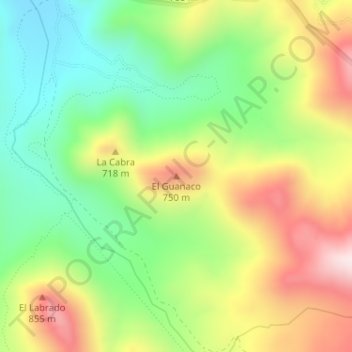 Mappa topografica El Guanaco, altitudine, rilievo