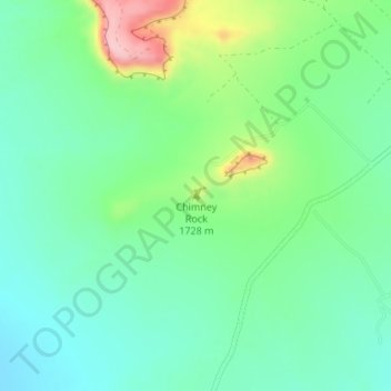 Mappa topografica Chimney Rock, altitudine, rilievo
