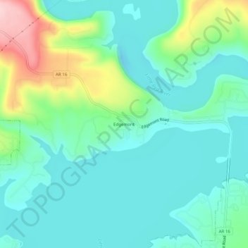 Mappa topografica Edgemont, altitudine, rilievo