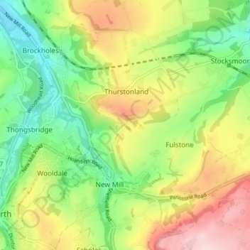 Mappa topografica Biggin, altitudine, rilievo
