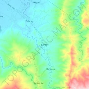 Mappa topografica Santol, altitudine, rilievo