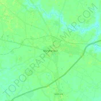 Mappa topografica Manjhanpur, altitudine, rilievo