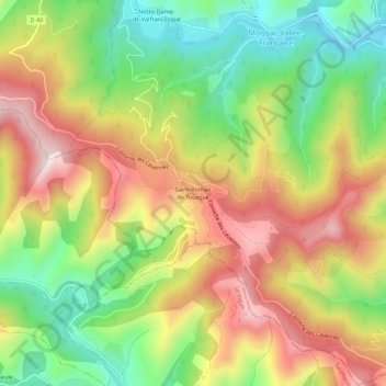 Mappa topografica Saint-Roman de Tousque, altitudine, rilievo