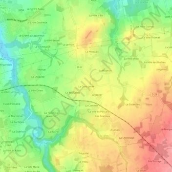 Mappa topografica La Croix Janet, altitudine, rilievo