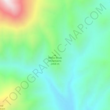 Mappa topografica White Knob Mountains, altitudine, rilievo