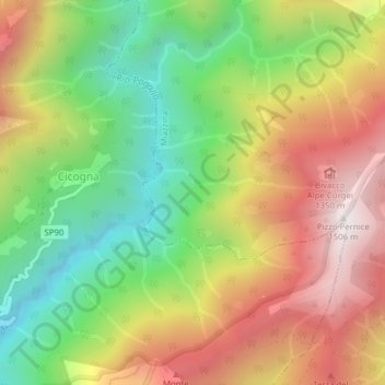 Mappa topografica Or di Ruvel, altitudine, rilievo