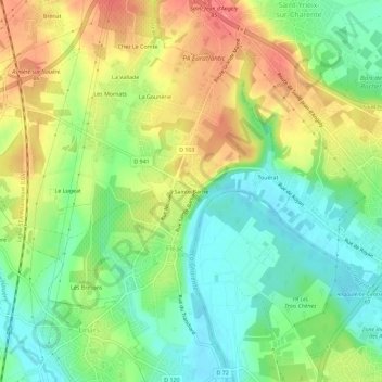 Mappa topografica Sainte-Barbe, altitudine, rilievo