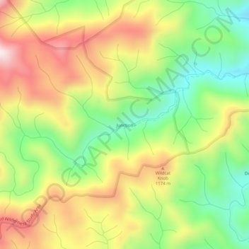 Mappa topografica Junction, altitudine, rilievo