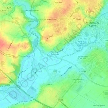 Mappa topografica Le Gros Noyer, altitudine, rilievo