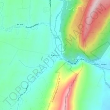 Mappa topografica Loysburg, altitudine, rilievo