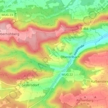 Mappa topografica Thierhof, altitudine, rilievo