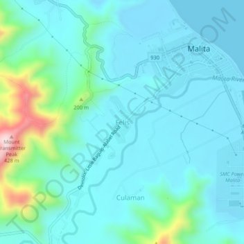 Mappa topografica Felis, altitudine, rilievo