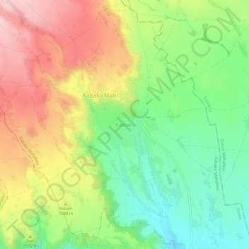 Mappa topografica Kabaklı, altitudine, rilievo