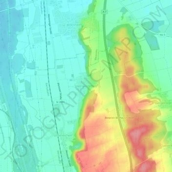 Mappa topografica Herrenstetten, altitudine, rilievo
