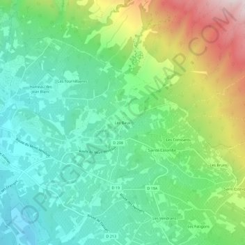 Mappa topografica Les Baux, altitudine, rilievo