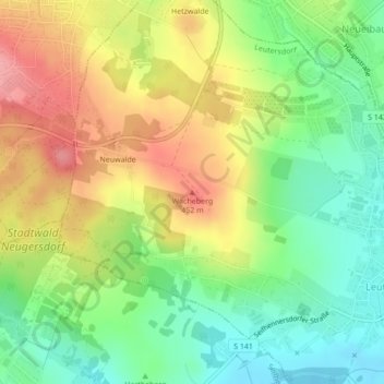 Mappa topografica Wacheberg, altitudine, rilievo