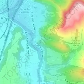 Mappa topografica La Tuilerie, altitudine, rilievo