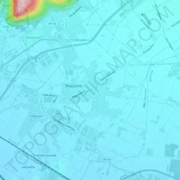 Mappa topografica Molinetto, altitudine, rilievo
