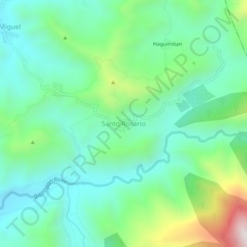 Mappa topografica Santo Rosario, altitudine, rilievo