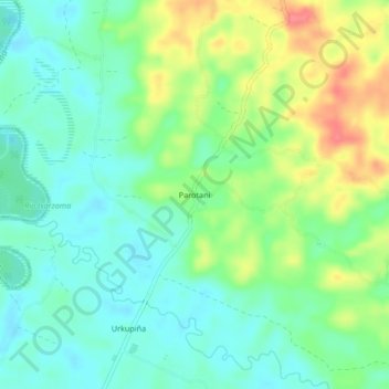 Mappa topografica Parotani, altitudine, rilievo
