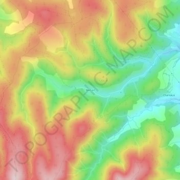 Mappa topografica Bertail, altitudine, rilievo