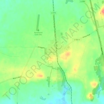 Mappa topografica Corte Alto, altitudine, rilievo