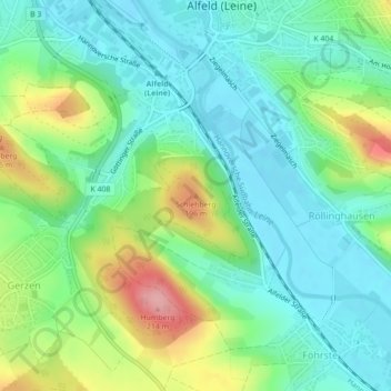 Mappa topografica Schlehberg, altitudine, rilievo