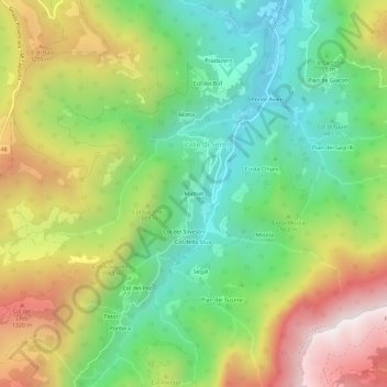 Mappa topografica Mattiet, altitudine, rilievo