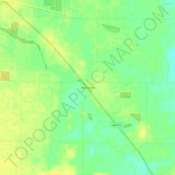 Mappa topografica Hill Grove, altitudine, rilievo