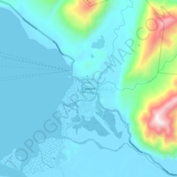 Mappa topografica Chaitén, altitudine, rilievo