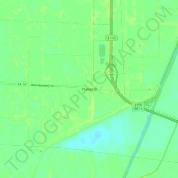 Mappa topografica Payneway, altitudine, rilievo