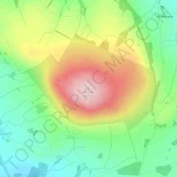 Mappa topografica Binsey, altitudine, rilievo