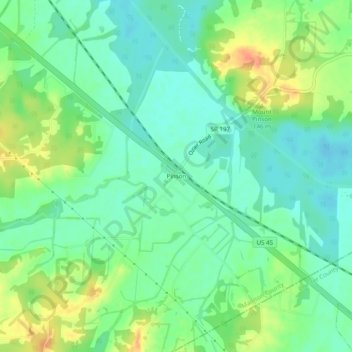 Mappa topografica Pinson, altitudine, rilievo
