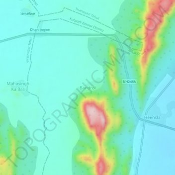 Mappa topografica Bandrol, altitudine, rilievo