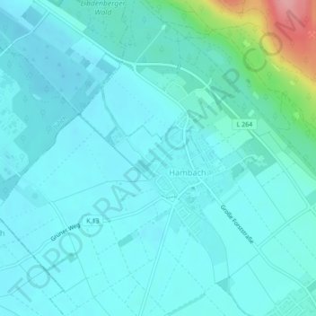 Mappa topografica Schloss Hambach, altitudine, rilievo