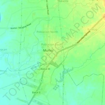 Mappa topografica Poblacion East, altitudine, rilievo