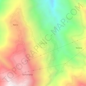 Mappa topografica Occoro, altitudine, rilievo