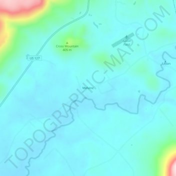 Mappa topografica Melvine, altitudine, rilievo