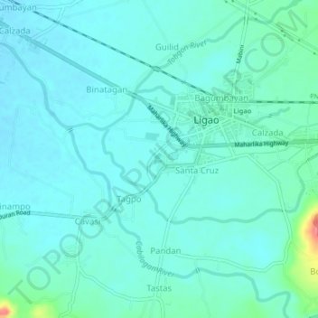 Mappa topografica Tomolin, altitudine, rilievo
