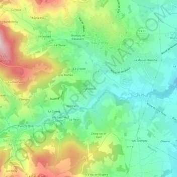 Mappa topografica Logis-Neuf, altitudine, rilievo