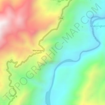 Mappa topografica Antonio Canao, altitudine, rilievo