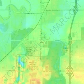 Mappa topografica Mingo, altitudine, rilievo