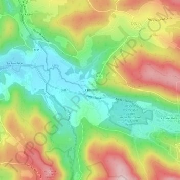 Mappa topografica Le Beillard, altitudine, rilievo