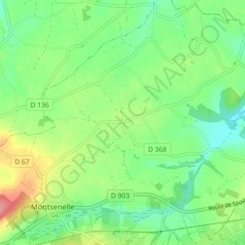 Mappa topografica Le Haut Chemin, altitudine, rilievo