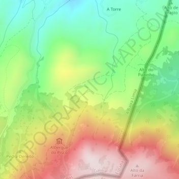 Mappa topografica Lama da Sebilla, altitudine, rilievo