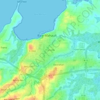 Mappa topografica Trioncelle, altitudine, rilievo