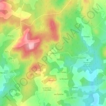 Mappa topografica La Vérine, altitudine, rilievo